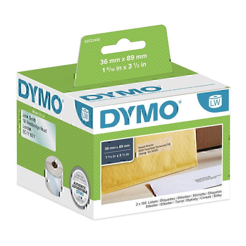 Dymo LW 36mm x 89mm Clear