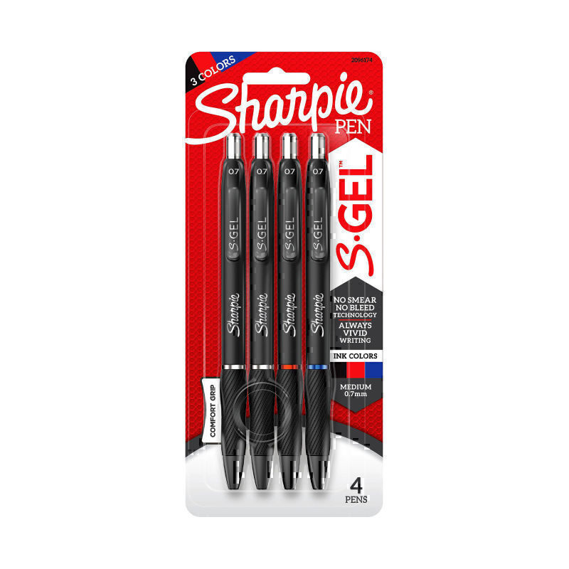 Sharpie Gel 0.7mm Asst Pk4 Bx6